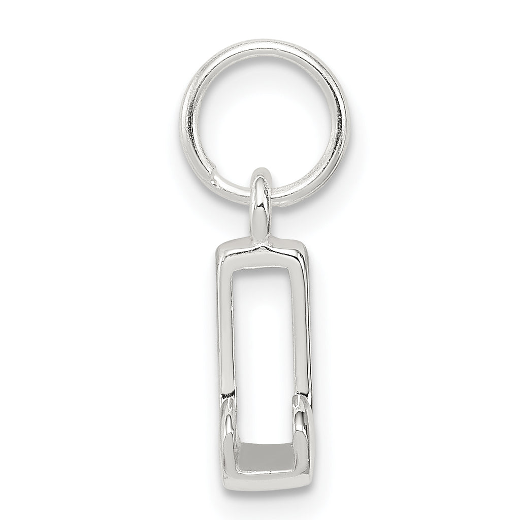 Sterling Silver 925 J Charm with Anti-Tarnish Casted Design