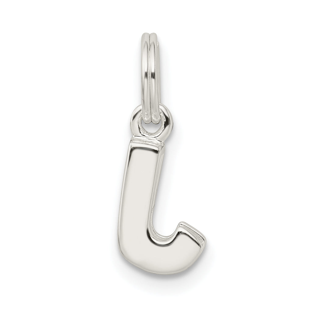 Sterling Silver 925 J Charm with Anti-Tarnish Casted Design