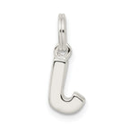 Sterling Silver 925 J Charm with Anti-Tarnish Casted Design