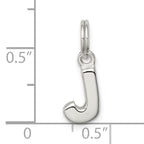 Sterling Silver 925 J Charm with Anti-Tarnish Casted Design
