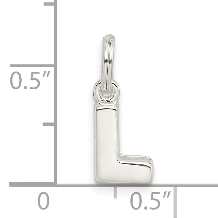 Sterling Silver 925 'L' Charm with Anti-Tarnish Coating Elegant Personalization