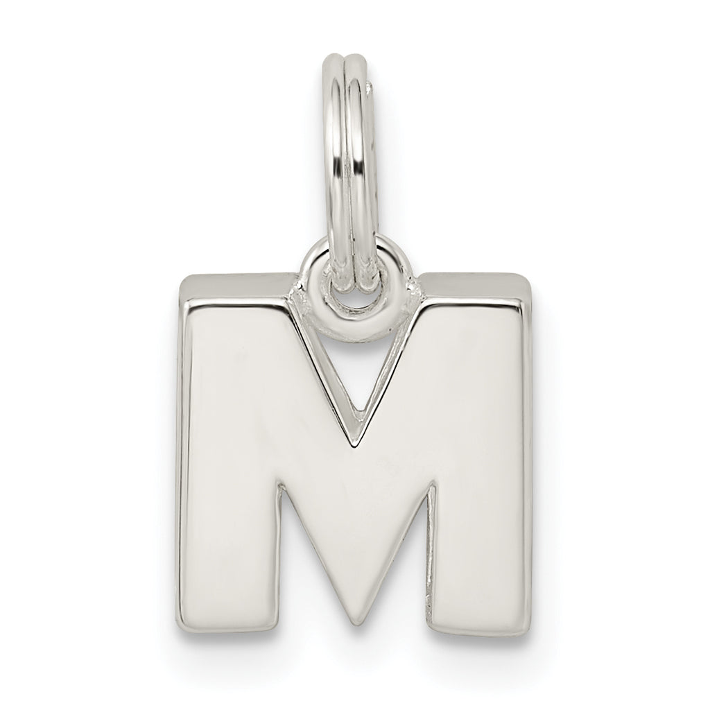 Sterling Silver 925 M Charm with Anti-Tarnish Solid Design Elegant Personalized Accessory