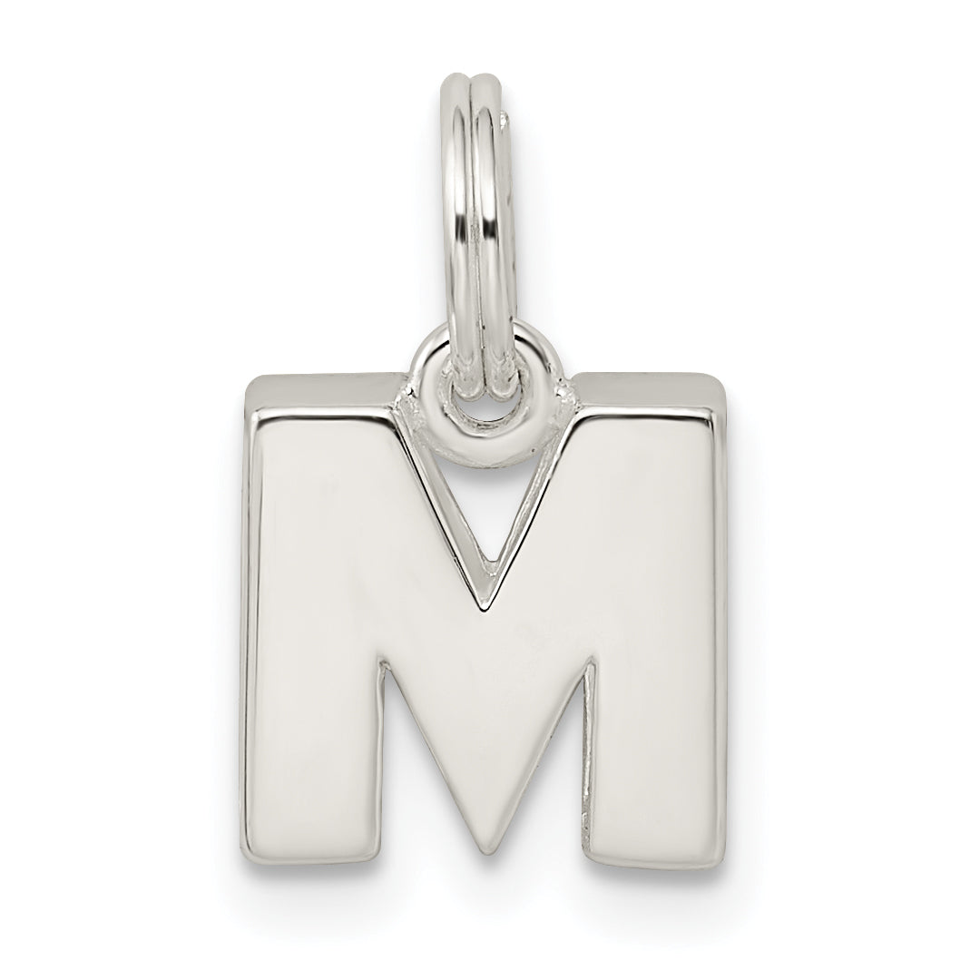 Sterling Silver 925 M Charm with Anti-Tarnish Solid Design Elegant Personalized Accessory