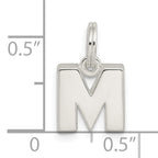 Sterling Silver 925 M Charm with Anti-Tarnish Solid Design Elegant Personalized Accessory
