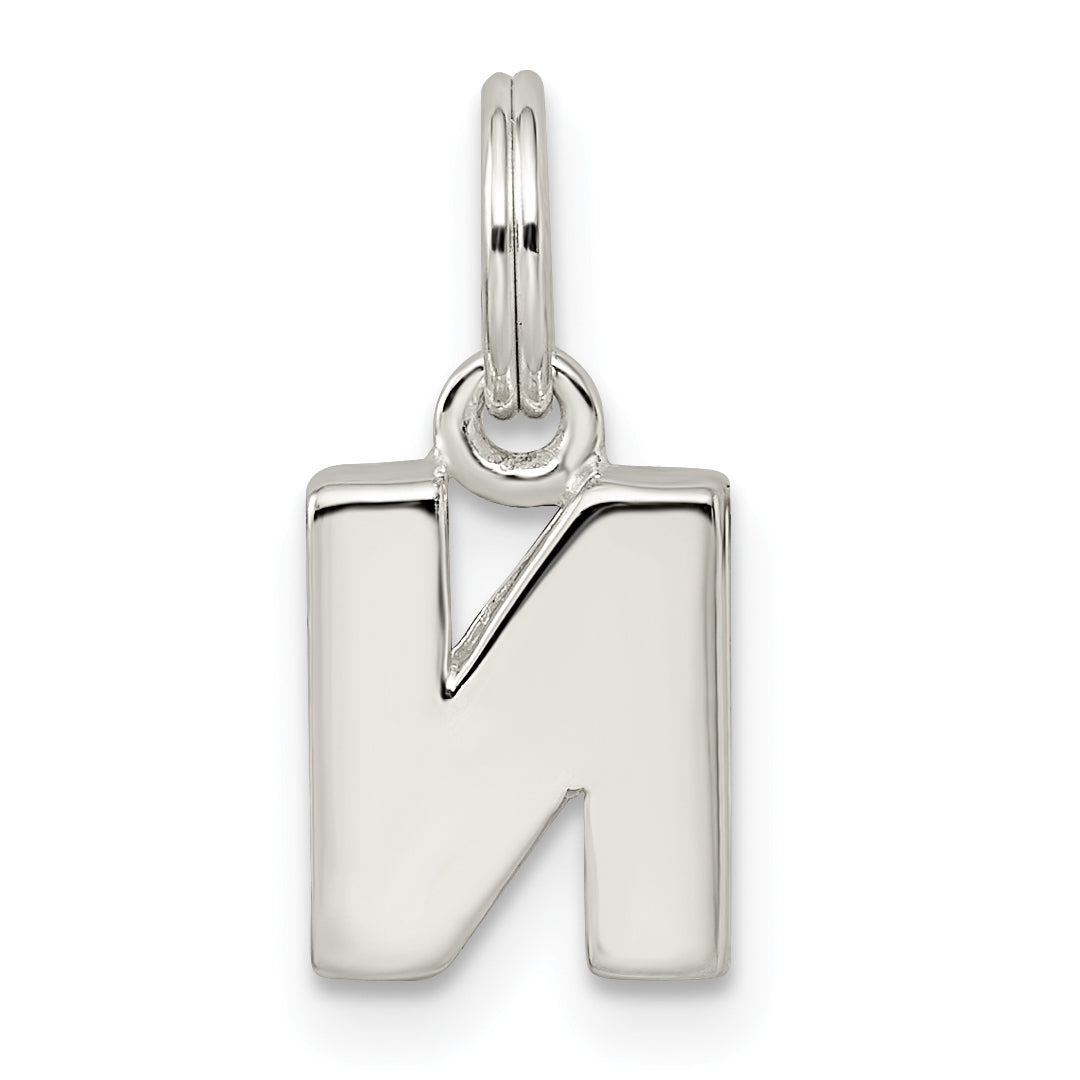 Sterling Silver 925 'N' Charm with Anti-Tarnish Solid Design  Personal Elegant Keepsake