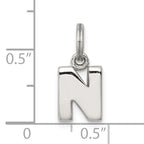 Sterling Silver 925 'N' Charm with Anti-Tarnish Solid Design  Personal Elegant Keepsake