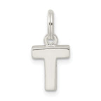 Sterling Silver 925 'T' Charm with Anti-Tarnish Shine  Elegant Personal Jewelry