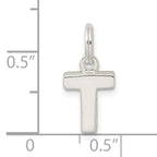 Sterling Silver 925 'T' Charm with Anti-Tarnish Shine  Elegant Personal Jewelry