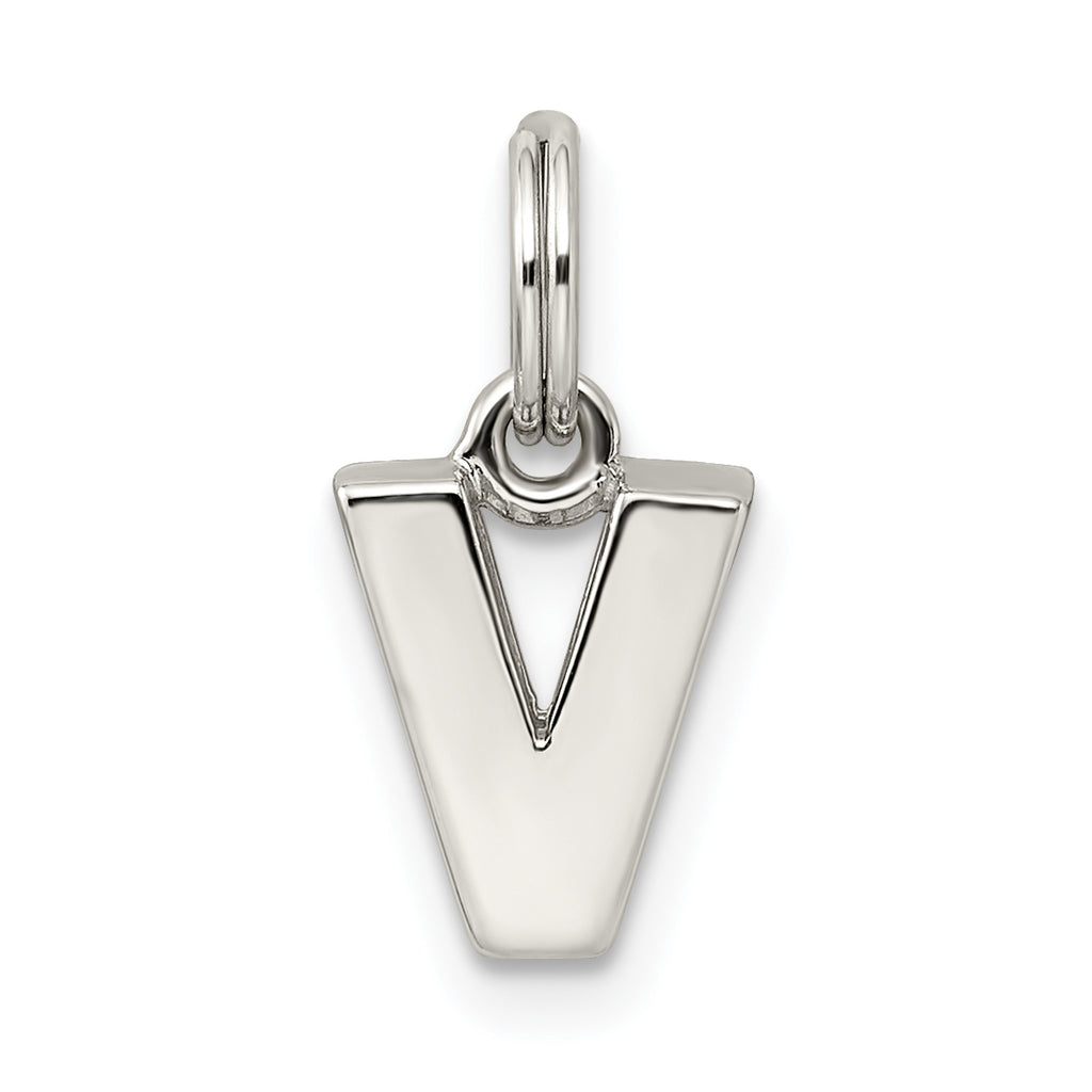Sophia Jewelers Sterling Silver 925 V Charm with Anti-Tarnish Finish  Elegant Personalized Jewelry
