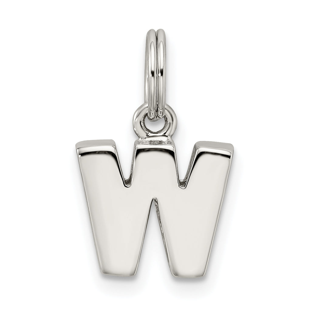 Sterling Silver 925 'W' Charm with Anti-Tarnish Elegant Design