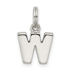 Sterling Silver 925 'W' Charm with Anti-Tarnish Elegant Design