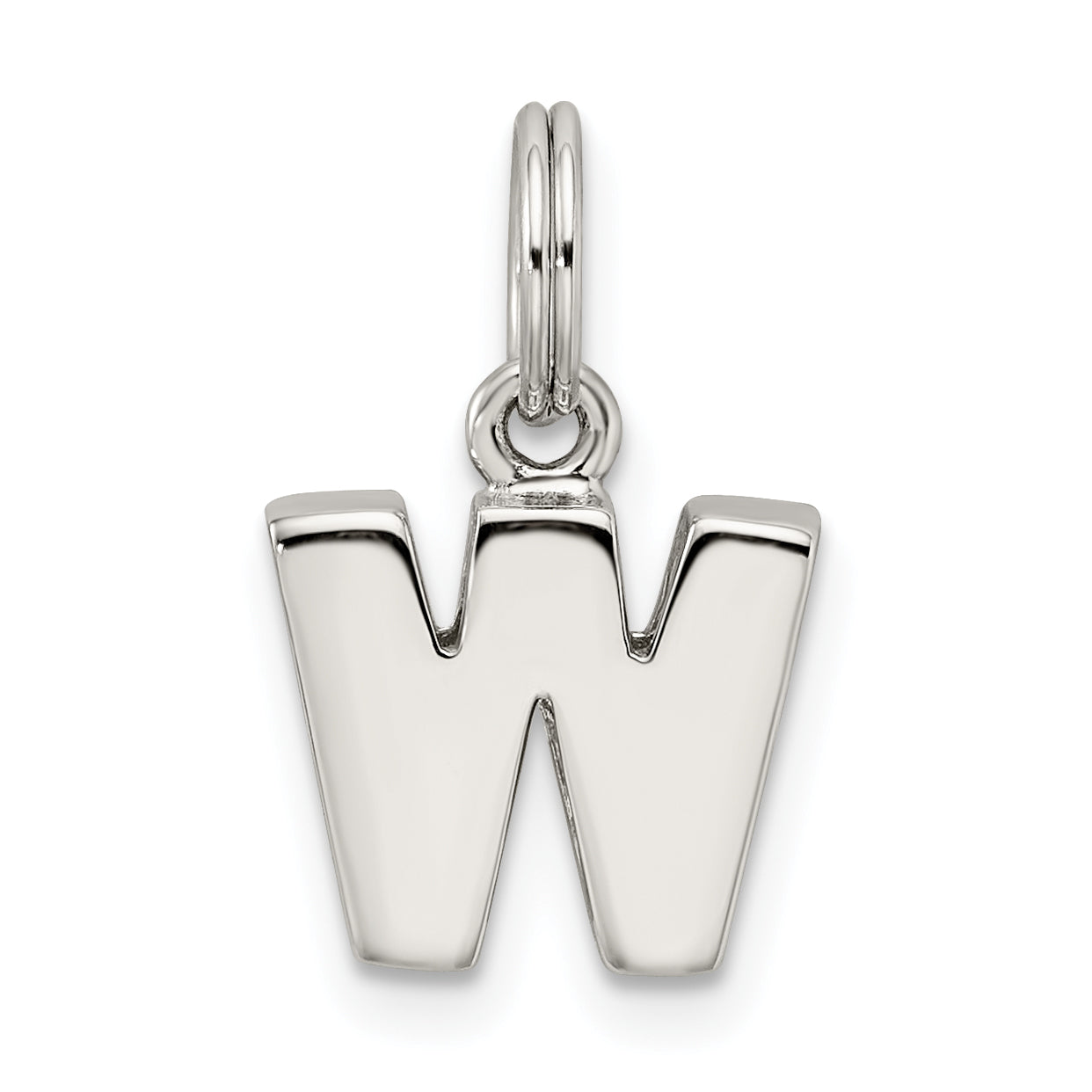 Sterling Silver 925 'W' Charm with Anti-Tarnish Elegant Design
