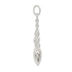 Sterling Silver 925 Puffed Heart Pendant with Polished Anti-Tarnish Finish