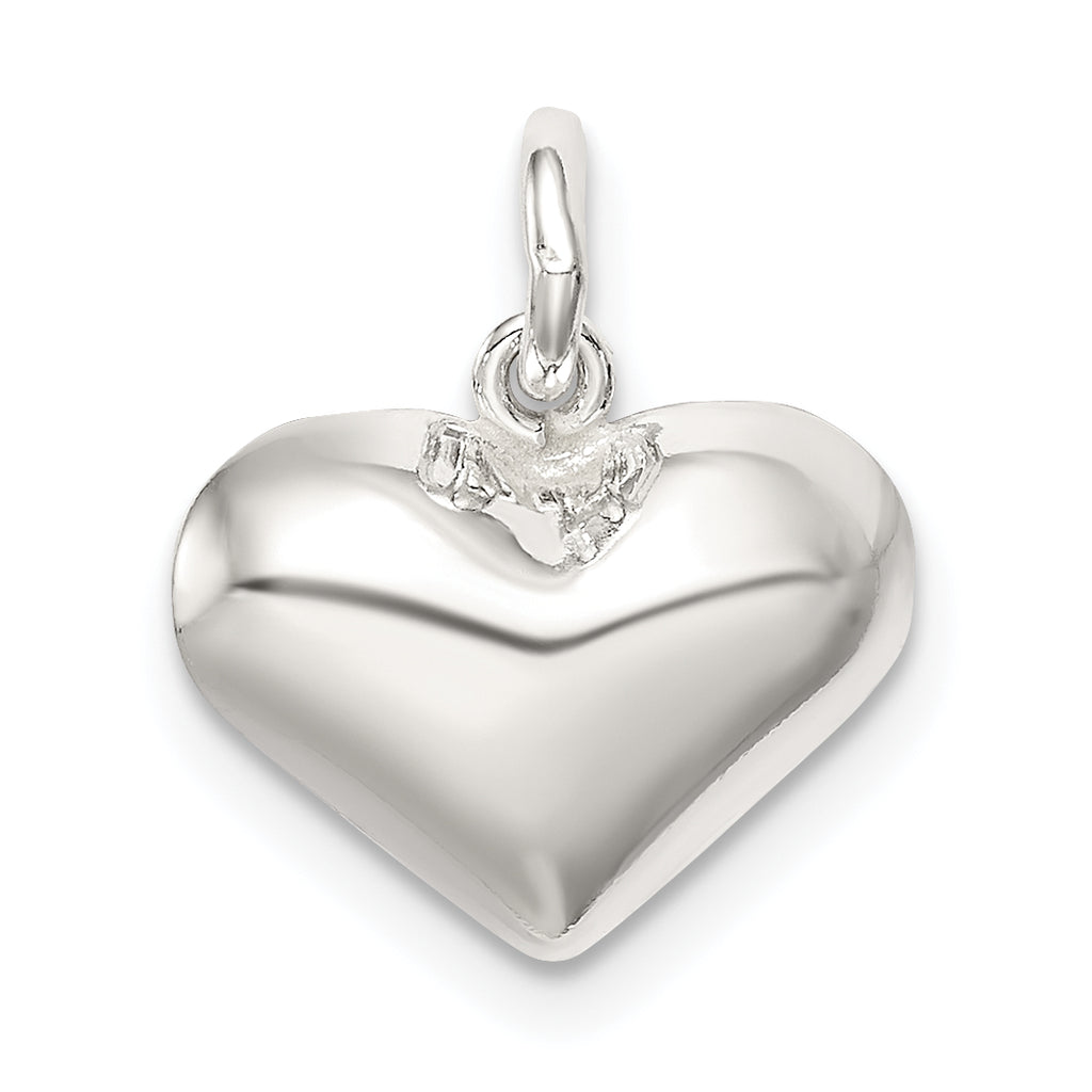 Sophia Jewelers 925 Sterling Silver Puff Heart Charm with Polished Finish