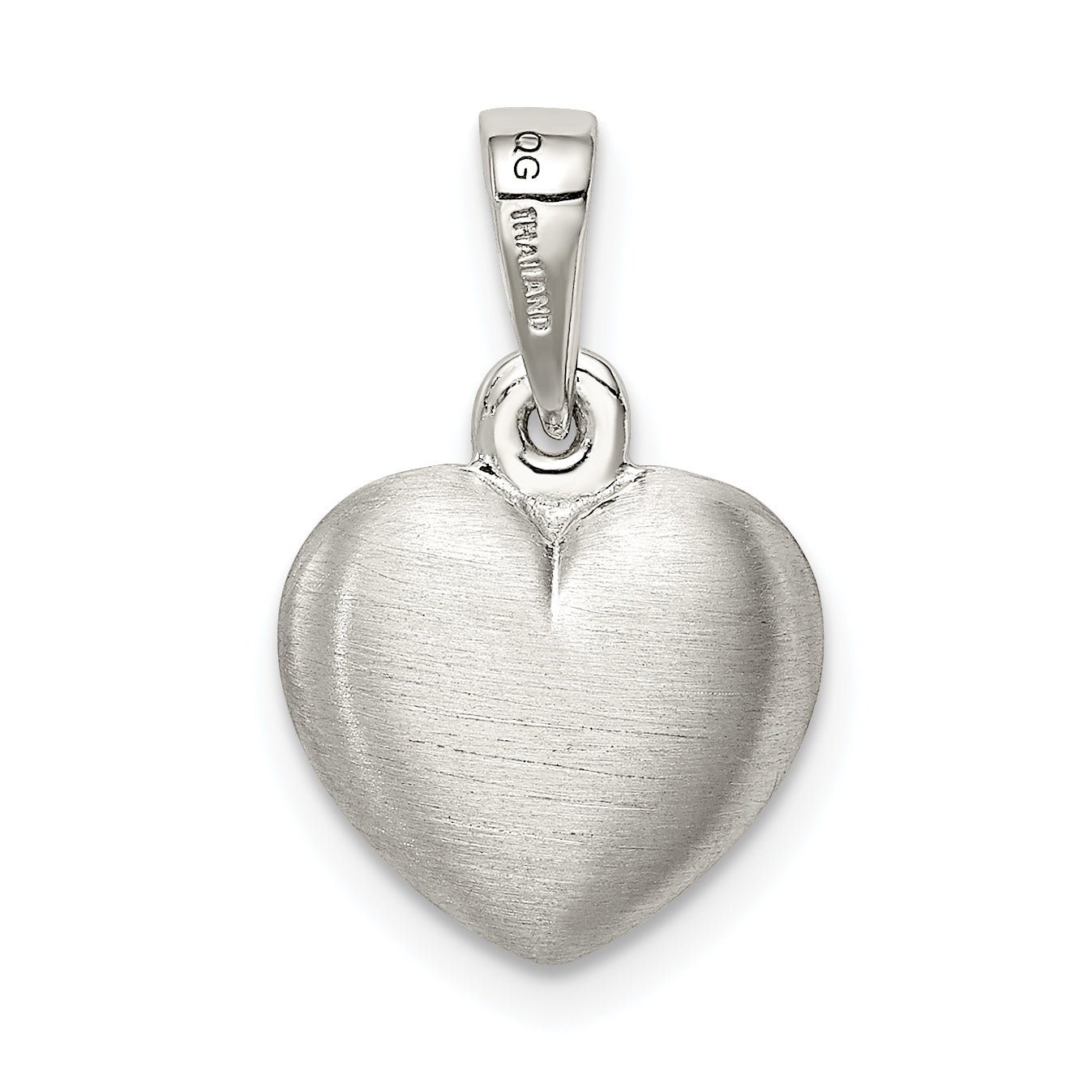 Sophia Jewelers Sterling Silver Heart Pendant with Rhodium Satin Finish
