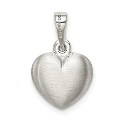 Sophia Jewelers Sterling Silver Heart Pendant with Rhodium Satin Finish