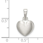Sophia Jewelers Sterling Silver Heart Pendant with Rhodium Satin Finish