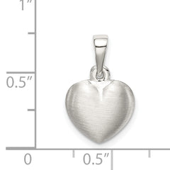 Sophia Jewelers Sterling Silver Heart Pendant with Rhodium Satin Finish