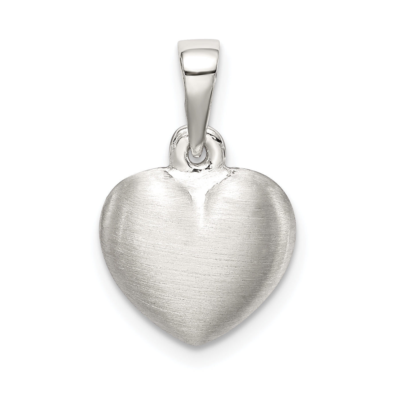 Sterling Silver Rhodium-plated Satin Heart Pendant Main image