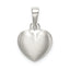 Sterling Silver Rhodium-plated Satin Heart Pendant