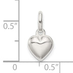 Sophia Jewelers Sterling Silver 925 Puff Heart Charm with Polished Finish Elegant and Timeless