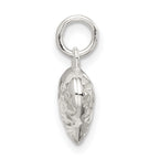 Sterling Silver 925 Heart Charm with Diamond-Cut Polished Finish