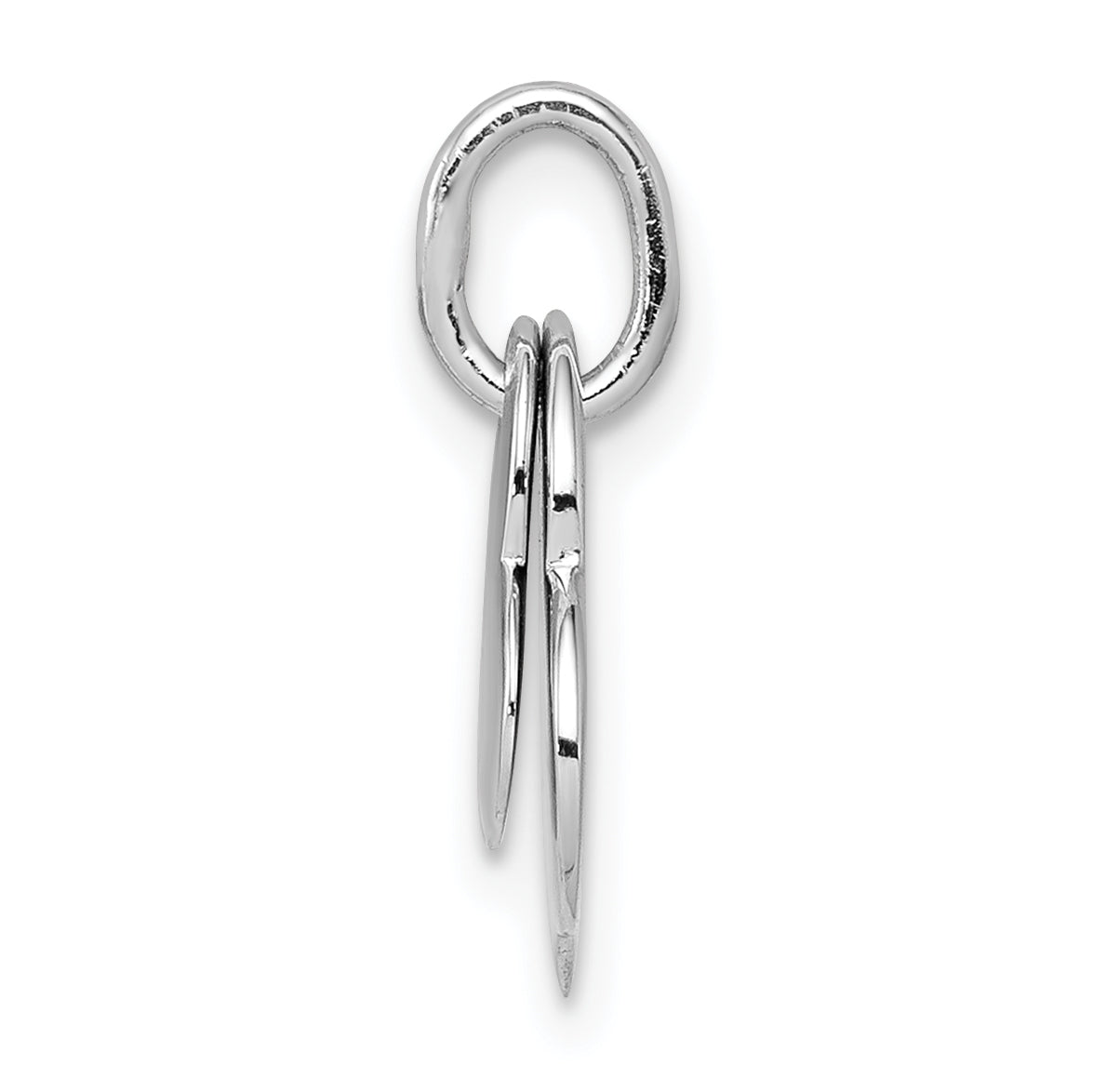 Sterling Silver Rhodium-Plated Heart Pendant Elegant Polished Finish