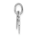 Sterling Silver Rhodium-Plated Heart Pendant Elegant Polished Finish