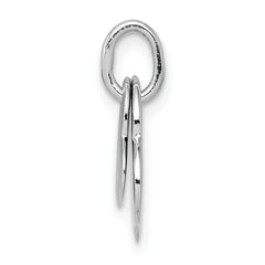 Sterling Silver Rhodium-Plated Heart Pendant Elegant Polished Finish