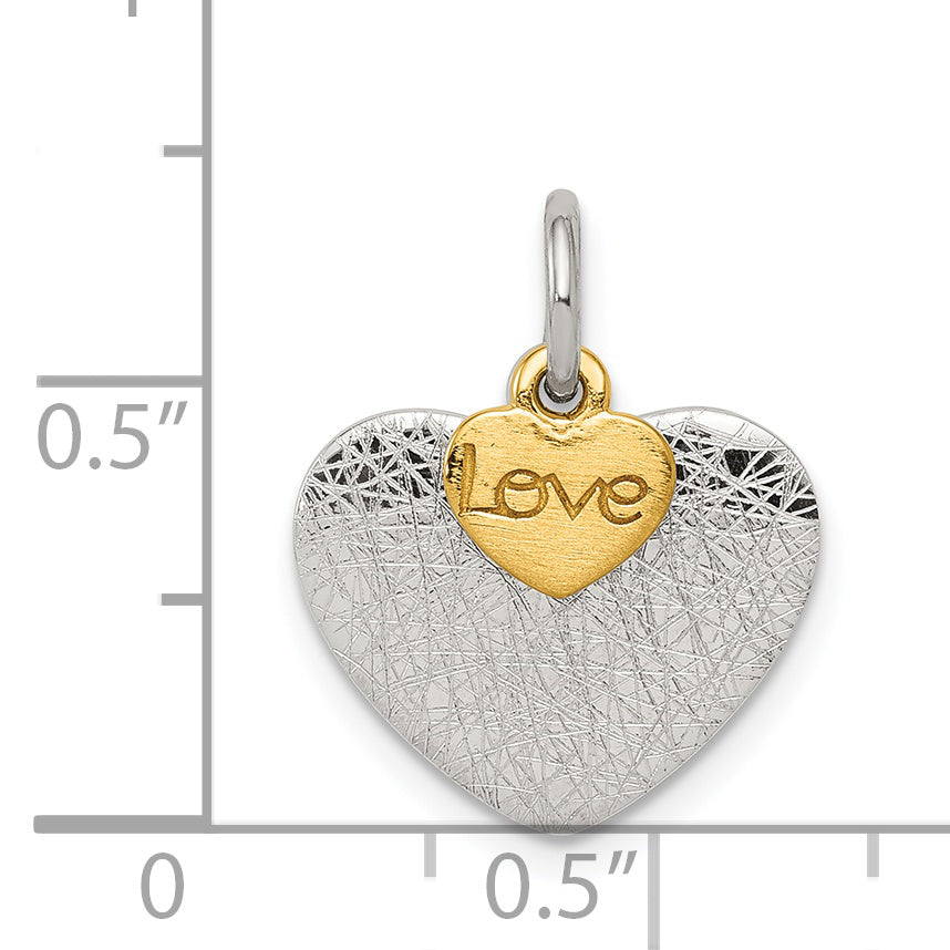 Sophia Jewelers Gold-Plated Sterling Silver Love Charm Pendant