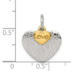 Sophia Jewelers Gold-Plated Sterling Silver Love Charm Pendant