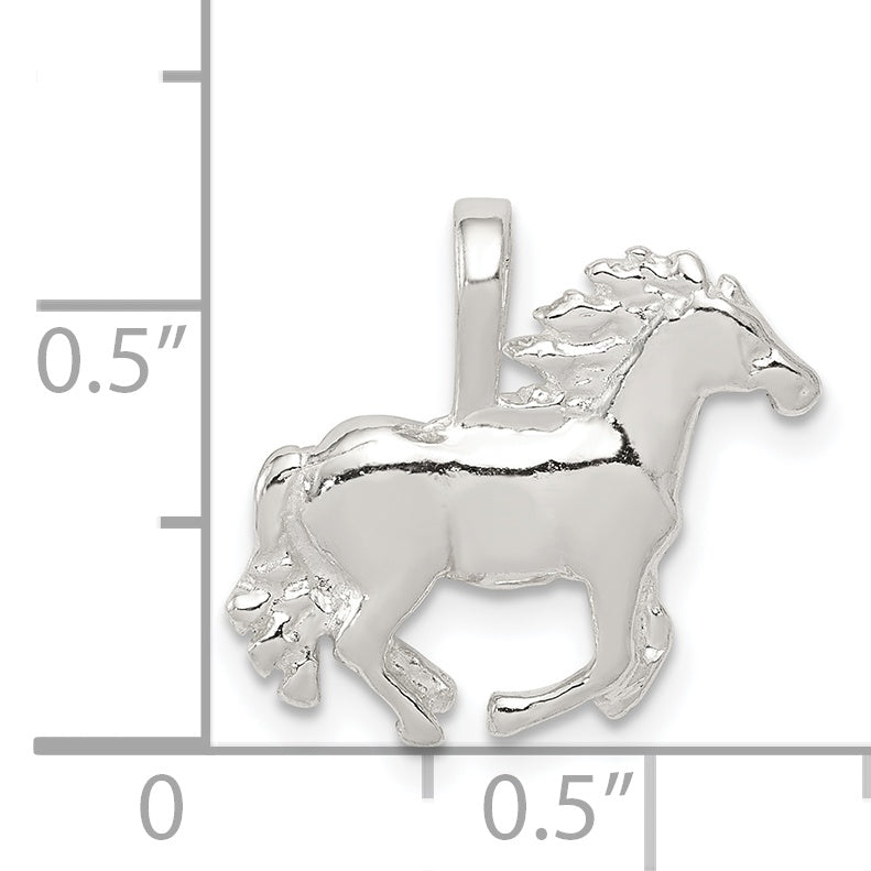Sterling Silver 925 Horse Charm with Polished Anti-Tarnish Finish