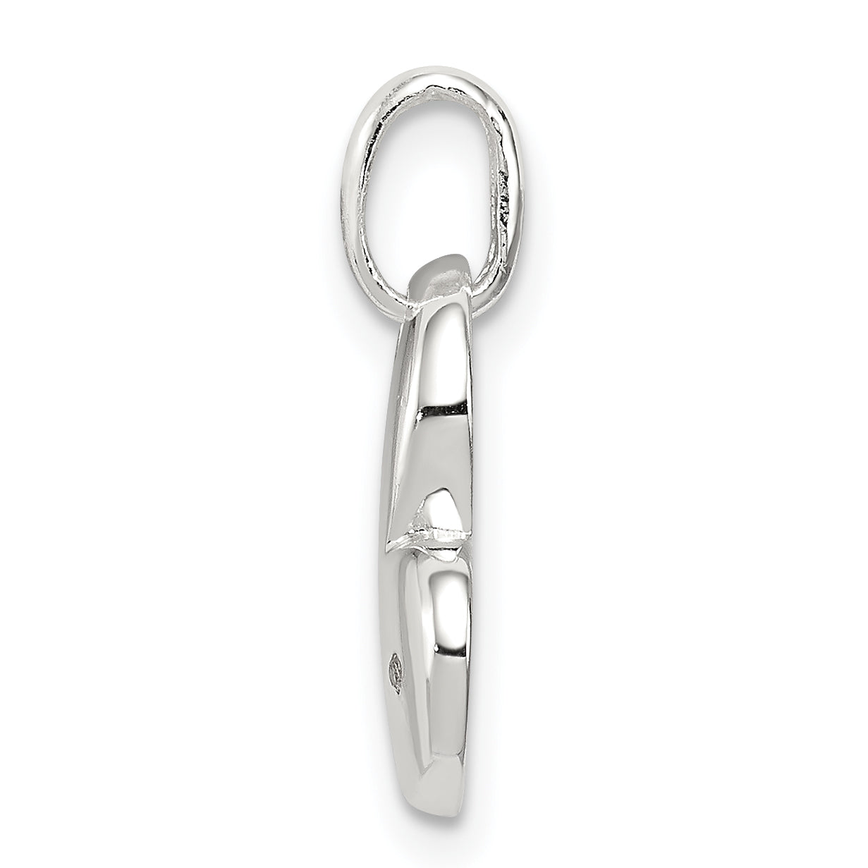 Sterling Silver 925 Polished Diamond Heart Pendant Anti-Tarnish Elegant Design