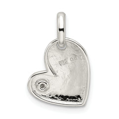 Sterling Silver 925 Polished Diamond Heart Pendant Anti-Tarnish Elegant Design