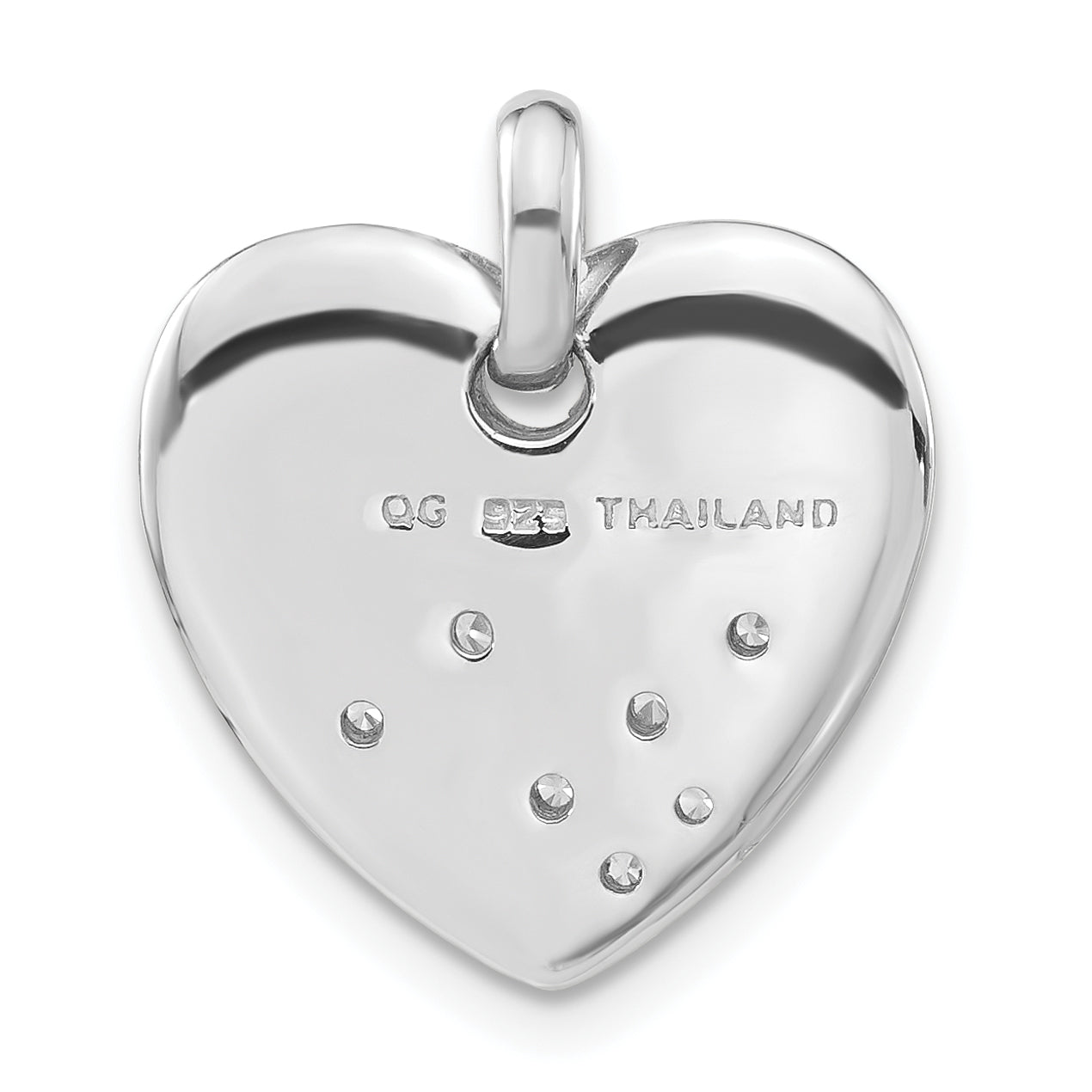 Sophia Jewelers Sterling Silver CZ Heart Pendant with Polished Finish Elegance