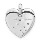 Sophia Jewelers Sterling Silver CZ Heart Pendant with Polished Finish Elegance
