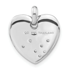 Sophia Jewelers Sterling Silver CZ Heart Pendant with Polished Finish Elegance