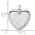 Sophia Jewelers Sterling Silver CZ Heart Pendant with Polished Finish Elegance