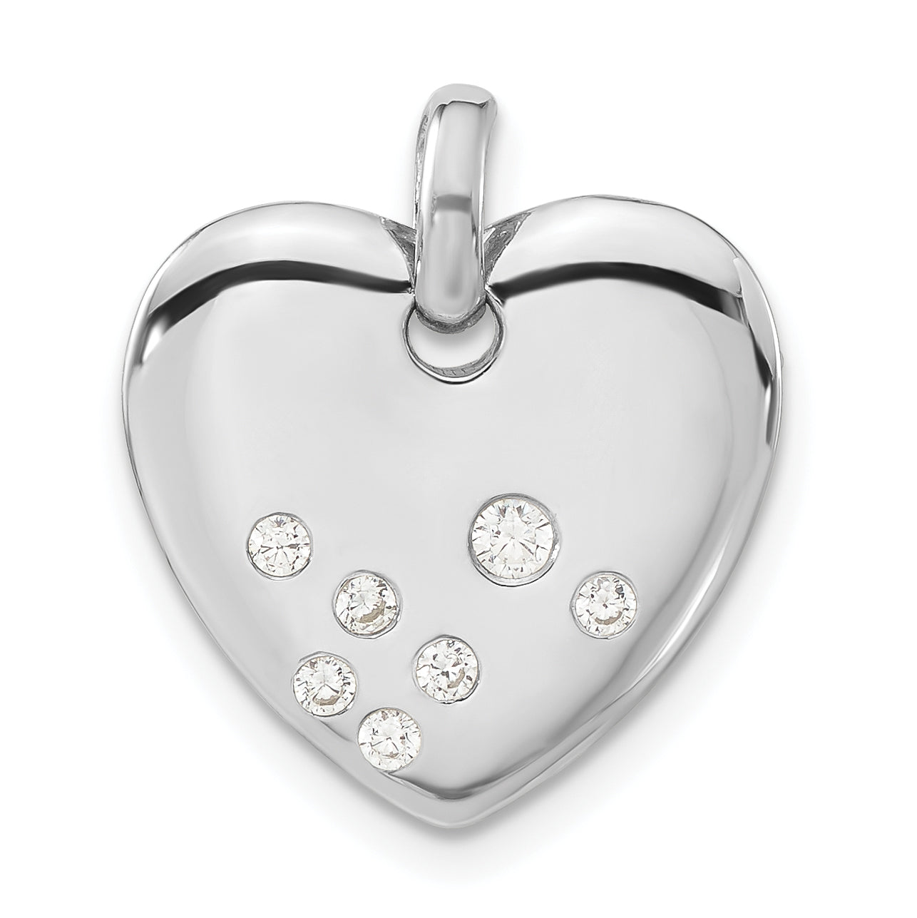 Sterling Silver Polished CZ Heart Pendant Main image