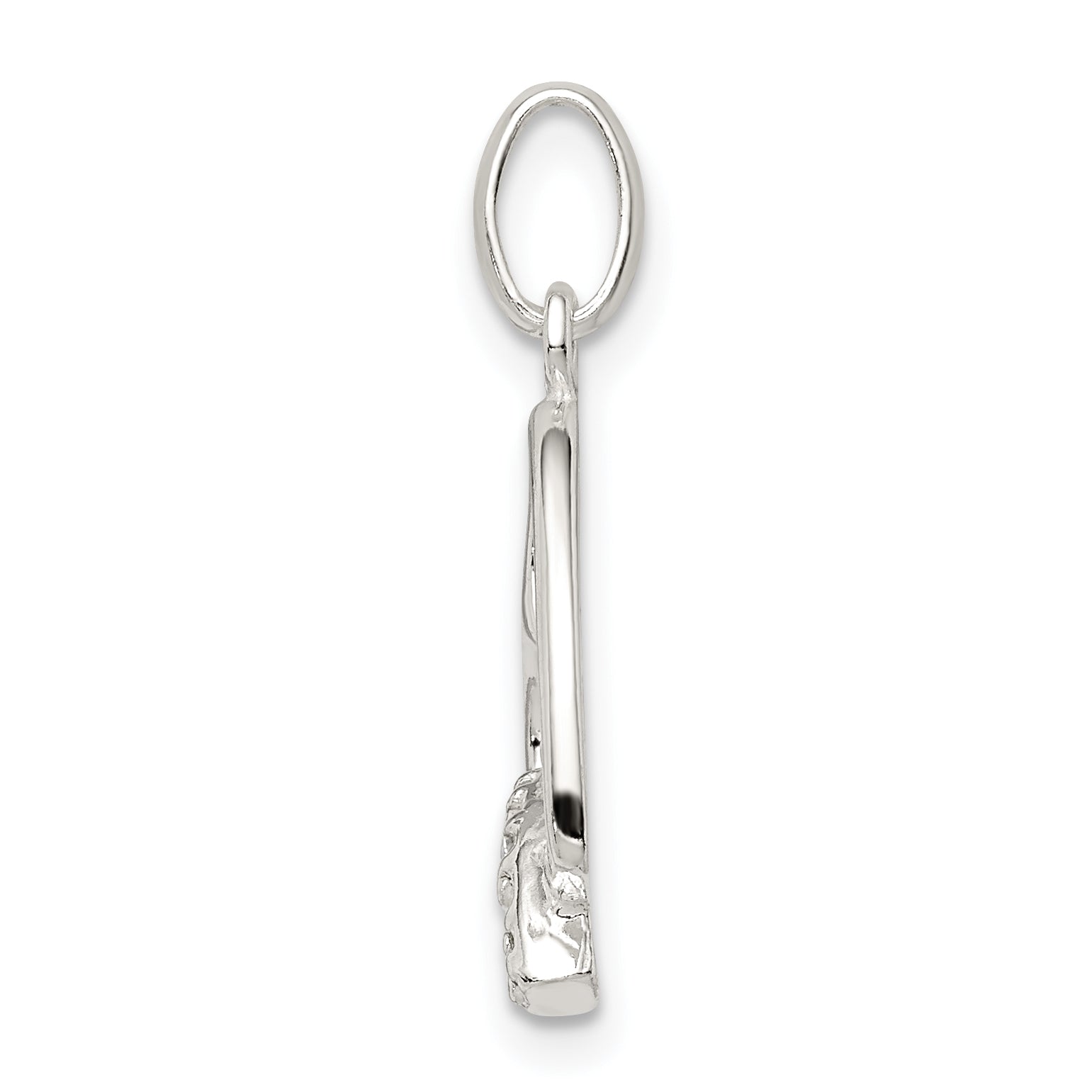 Sophia Jewelers Sterling Silver Heart Charm with Clear CZ Elegance