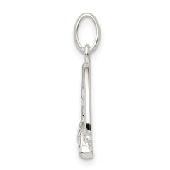 Sophia Jewelers Sterling Silver Heart Charm with Clear CZ Elegance
