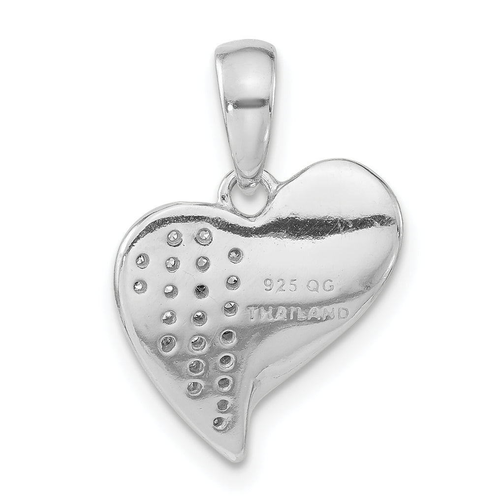 Sophia Jewelers 925 Sterling Silver CZ Heart Pendant Polished Elegance