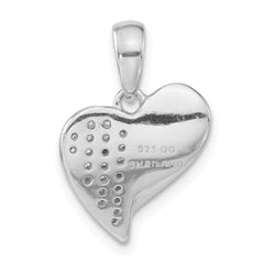 Sophia Jewelers 925 Sterling Silver CZ Heart Pendant Polished Elegance