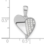 Sophia Jewelers 925 Sterling Silver CZ Heart Pendant Polished Elegance