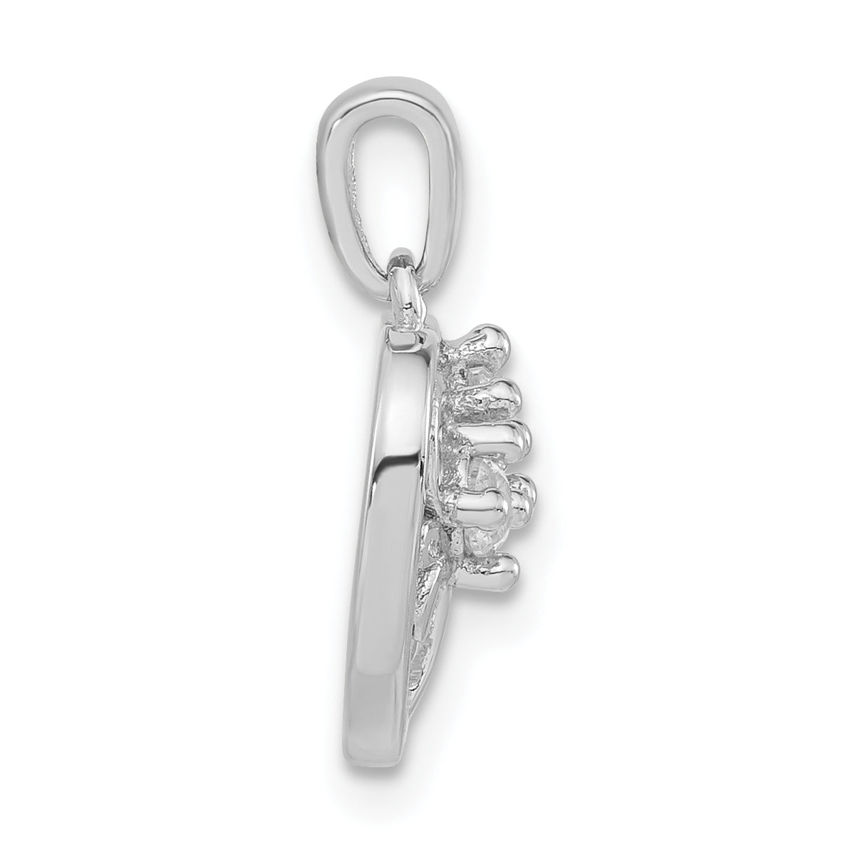 Sophia Jewelers Sterling Silver CZ Heart Pendant for Women