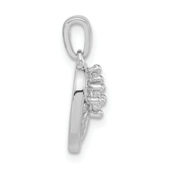 Sophia Jewelers Sterling Silver CZ Heart Pendant for Women