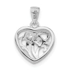 Sophia Jewelers Sterling Silver CZ Heart Pendant for Women