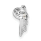 Sophia Jewelers Sterling Silver CZ Heart Pendant with Polished Brushed Finish