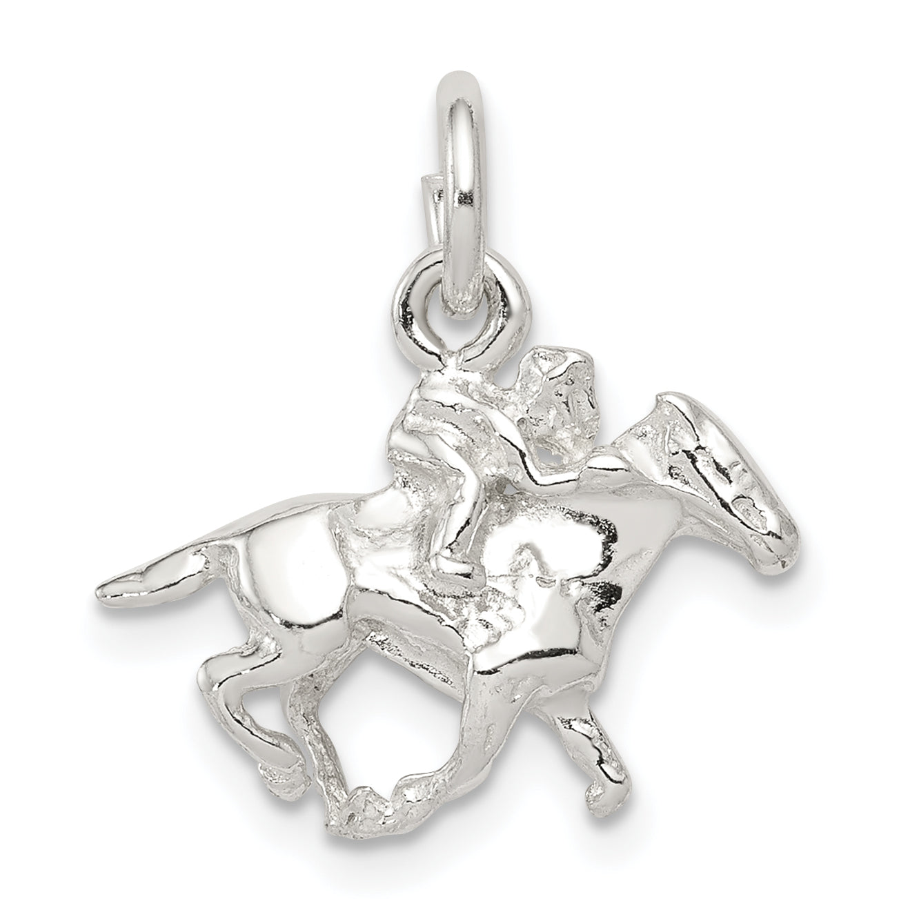 Sterling Silver Horse w/Rider Charm Main image