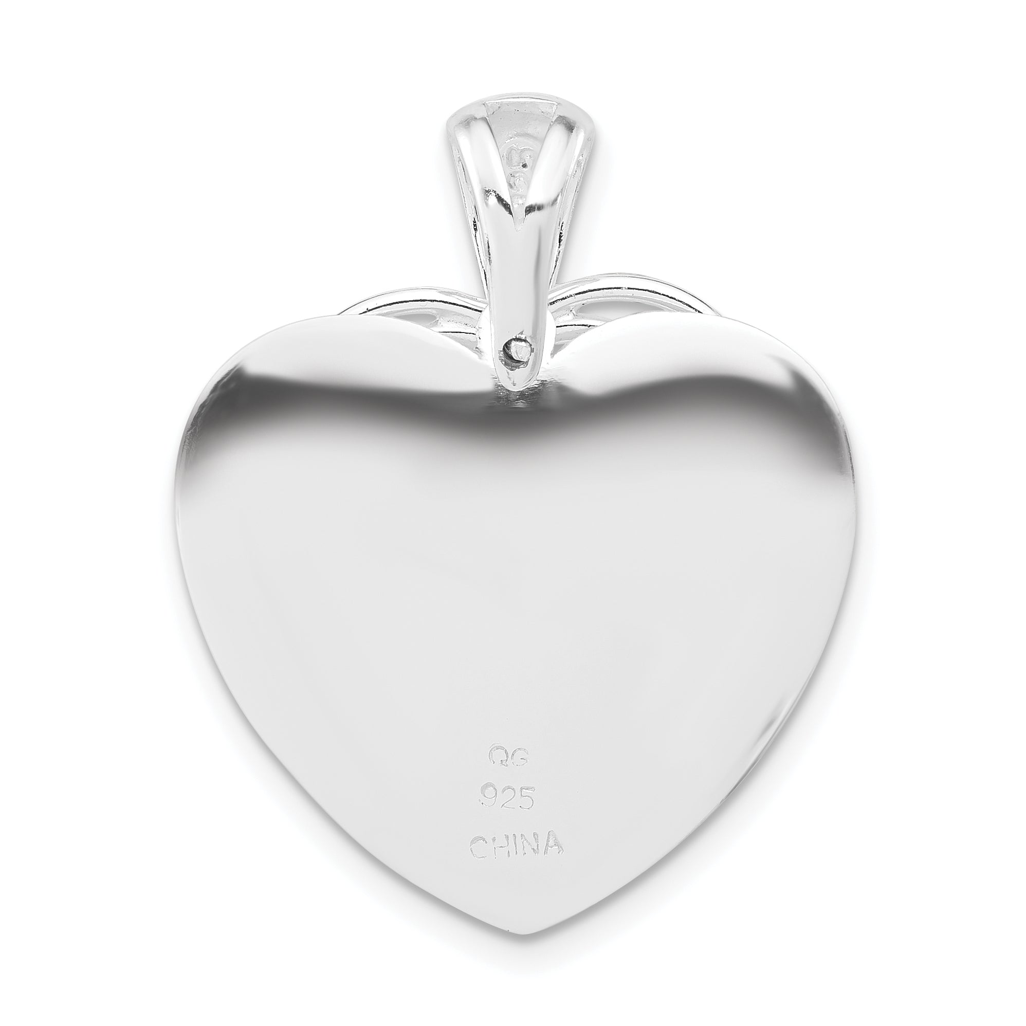 Sophia Jewelers Sterling Silver 925 Heart Pendant with Polished Textured Finish